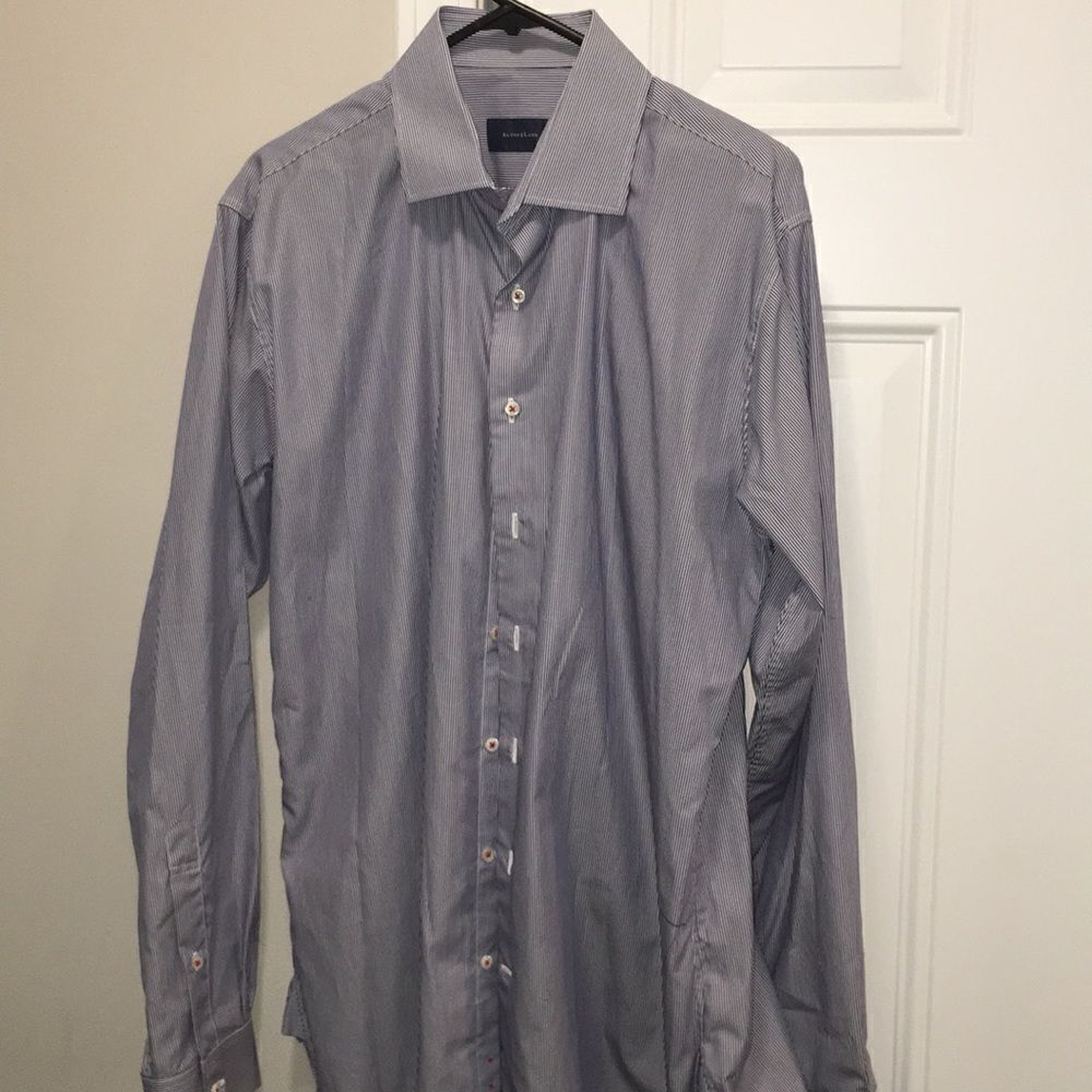 Blue pinstripe Alton Lane Men’s cotton dress shirt